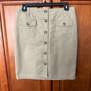 Ann Taylor Khaki Button-Front Skirt 2